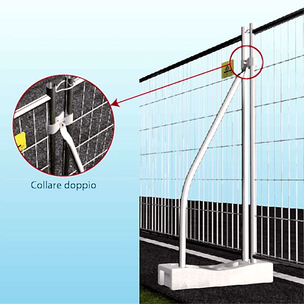 Recinzione mobile cantiere - Saetta zincata di sicurezza tubo diam 38x1800H